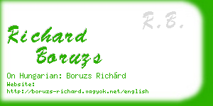 richard boruzs business card