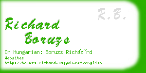 richard boruzs business card